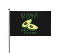 Bandiera Da Giardino When Life Gives You Avocados Make Guacamole Garden Flag Durevole Bandiera Da Cortile Antivento Bandiere Decorative Per Feste Esterno Festival 90X152CM