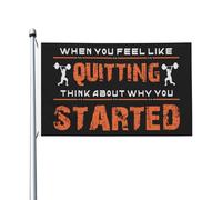 Bandiera Da Giardino When You Feel Like Quitting Think About Why You Started Bandiere Decorative Durevole Bandiera Da Cortile Colore Vivido Garden Flag Per Esterno Festival Celebrazioni 90X152CM