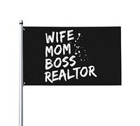 Bandiera Da Giardino Wife Mom Boss Realtor Bandiera Da Cortile Antivento Bandiere Decorative Lavabile Garden Flag Per Festival Feste Celebrazioni 90X152CM