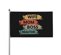 Bandiera Da Giardino Wife Mom Boss Realtor Bandiere Decorative Antivento Bandiera Da Cortile Premium Garden Flag Per Esterno Festival Celebrazioni 90X152CM