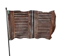 Bandiera da Giardino Wild West Oscillante in Legno Cowboy Cortile Casa Decorazione Esterna Bandiere Striscioni per Patio Prato 3x5 Ft