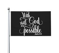 Bandiera Da Giardino With God All Things Are Possible Garden Flag Colore Vivido Bandiera Da Cortile Lavabile Bandiere Decorative Per Esterno Festival Celebrazioni 90X152CM