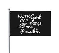 Bandiera Da Giardino With God All Things Are Possible Garden Flag Durevole Bandiera Da Cortile Premium Bandiere Decorative Per Celebrazioni Festival Esterno 90X152CM