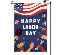 Bandiera da giardino Working Tools Patriotic Labor Day Celebration Piccola | bandiera Interni 12x18in lavabile Striscione personalizzato stampata Bandiere Decorazioni Decorazioni Per Giardino Feste