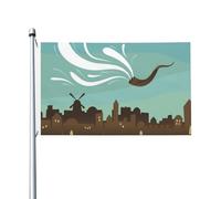Bandiera Da Giardino Yom Kippur Holiday Bandiere Decorative Antivento Outdoorbandiera Premium Bandierada Balcone Per Feste Celebrazioni Festival 90X152CM