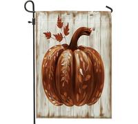 Bandiera da giardino zucca per raccolto autunnale, foglie autunnali rustiche, decorazione per la casa, bandiera da giardino, bandiera da cortile double face, Halloween, giorno del Ringraziamento