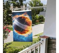 Bandiera da pallavolo ghiaccio e fuoco, 0,6 x 0,9 m, per interni ed esterni, primavera, estate, autunno, inverno, bandiere da giardino con occhiello verticale su entrambi i lati, bandiere per feste