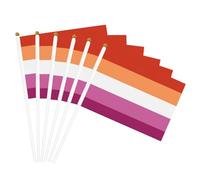 Bandiera da parata dai colori vivaci con occhielli in ottone - Bandiera dell'orgoglio LGBT, bandiera lesbica a cinque strisce, bandiere decorative portatili resistenti allo sbiadimento per dormitori e