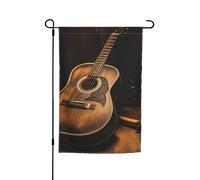 Bandiera da parete con chitarra del vecchio West, 12x18 pollici, da appendere, per interni, bifacciale, da giardino, grande, da appendere, da appendere al muro ...