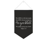 Bandiera da parete con citazione ispiratrice The LORD Is in His Holy Temple, the LORD's Throne Is in Heaven, decorazione da parete per casa e ufficio, 25 x 38 cm, regalo per inaugurazione della casa