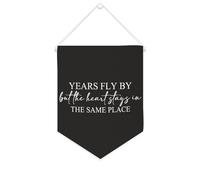 Bandiera da parete in tela con citazione ispiratrice anni Fly by But The Heart Stays in the Same Place, decorazione da parete per casa e ufficio, 25,4 x 30,5 cm, striscione in tela per inaugurazione