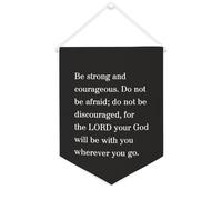 Bandiera da parete in tela con citazione ispiratrice con scritta "Be Strong And Courageous". Do Not Be Afraid, striscione da appendere per casa e ufficio, 30,5 x 40,6 cm, regalo per l'inaugurazione