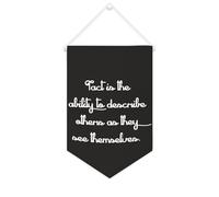 Bandiera da parete in tela con citazione ispiratrice con scritta in lingua inglese "Tact Is The Ability to Descrivere gli altri come vedono se stessi", striscione da appendere per casa e ufficio, 25,4