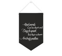 Bandiera da parete in tela con citazione ispiratrice con scritta "Kind Words can be short and easy to speak, but their echoes are truly Endless Wall Art Hanging Banner Home Office Decor 25 x 38 cm