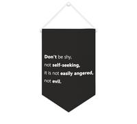 Bandiera da parete in tela con citazione ispiratrice Don't Be Shy, not Self-seeking, it is not easily Angered, not Evil Wall Art Hanging Banner Home Office Decor 25,4 x 38,1 cm tela banner regalo di