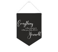 Bandiera da parete in tela con citazione ispiratrice "Everything in The Universe Is within You". Chiedi a tutto da te Stendardo da appendere per casa e ufficio, 25,4 x 30,5 cm, in tela, regalo per
