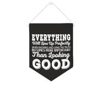 Bandiera da parete in tela con citazione ispiratrice Everything Will Line Up Perfectly When Knowing And Living The Truth Wall Art Hanging Banner Home Office Decor 25,4 x 30,5 cm Tela Banner Regali di