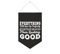 Bandiera da parete in tela con citazione ispiratrice Everything Will Line Up Perfectly When Knowing And Living The Truth Wall Art Hanging Banner Home Office Decor 25 x 38 cm tela banner regali di