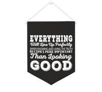 Bandiera da parete in tela con citazione ispiratrice Everything Will Line Up Perfectly When Knowing And Living The Truth Wall Art Hanging Banner Home Office Decor 30,5 x 40,6 cm in tela Banner regalo
