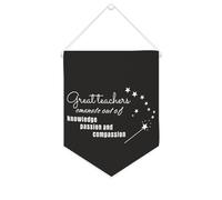 Bandiera da parete in tela con citazione ispiratrice Great Teachers Emanate Out of Knowledge, Passion and Compassion Wall Art Hanging Banner Home Office Decor 25,4 x 30,5 cm Tela Banner Regali di
