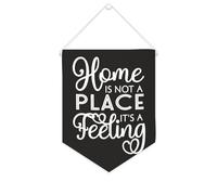 Bandiera da parete in tela con citazione ispiratrice Home Is Not A Place It's A Feeling, decorazione da parete per casa e ufficio, 25,4 x 30,5 cm, regalo per inaugurazione della casa