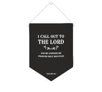 Bandiera da parete in tela con citazione ispiratrice I Call Out to The Lord e He Answers Me from His Holy Mountain, decorazione da parete per casa e ufficio, 25,4 x 30,5 cm, striscione in tela per