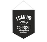 Bandiera da parete in tela con citazione ispiratrice I can do all things through Christ, decorazione da parete per casa e ufficio, 30,5 x 40,6 cm, regalo per inaugurazione della casa