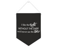 Bandiera da parete in tela con citazione ispiratrice I Like The Night Without The Dark We'd Never See The Stars Wall Art Hanging Banner Home Office Decor 25,4 x 30,5 cm tela banner regali di