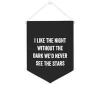 Bandiera da parete in tela con citazione ispiratrice I Like The Night Without The Dark We'd Never See The Stars Wall Art Hanging Banner Home Office Decor 30,5 x 40,6 cm banner in tela regali di