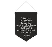 Bandiera da parete in tela con citazione ispiratrice I Tell You, you can Pray for Anythin Wall Art Hanging Banner Home Office Decor 25,4 x 30,5 cm banner in tela regali di inaugurazione della casa