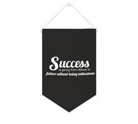 Bandiera da parete in tela con citazione ispiratrice Il successo sta andando dal fallimento al fallimento senza perdere entusiasmo, decorazione da parete per casa e ufficio, 25 x 38 cm, striscione in