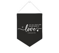 Bandiera da parete in tela con citazione ispiratrice Let All That You Do Be Done in Love, decorazione da parete per casa e ufficio, 25,4 x 30,5 cm, striscione in tela per inaugurazione della casa