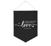 Bandiera da parete in tela con citazione ispiratrice Let All That You Do Be Done in Love, decorazione da parete per casa e ufficio, 30,5 x 40,6 cm, regalo di inaugurazione della casa