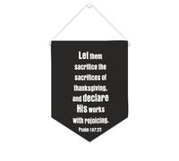 Bandiera da parete in tela con citazione ispiratrice Let Them Sacrifice The Sacrifices of Thanksgiving Wall Art Hanging Banner Home Office Decor 25,4 x 30,5 cm Banner su tela Regali di inaugurazione