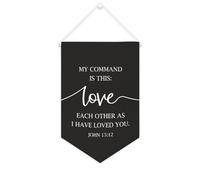 Bandiera da parete in tela con citazione ispiratrice My Command Is This Love Each Other As I Have Loved You.John 15: 15, decorazione da parete per casa e ufficio, 25,4 x 38,1 cm, regalo per
