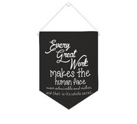 Bandiera da parete in tela con citazione ispiratrice Ogni grande lavoro rende il volto umano più ammirevole e più ricco, decorazione da parete per casa e ufficio, 25 x 30 cm, striscione in tela per