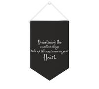 Bandiera da parete in tela con citazione ispiratrice Sometimes The Smallest Things Take Up The Most Room in Your Heart Wall Art Hanging Banner Home Office Decor 25 x 38 cm Tela Banner Regali di