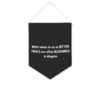 Bandiera da parete in tela con citazione ispiratrice What Seems to Us As Bitter Trials Are Often Blessings in Disguise Wall Art Hanging Banner Home Office Decor 25,4 x 30,5 cm Tela Banner Regali di