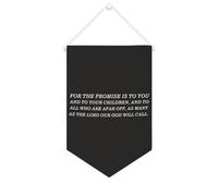 Bandiera da parete in tela con citazione motivazionale "For The Promise Is to You And to Your Children", decorazione da parete per casa e ufficio, 25,4 x 38,1 cm, in tela, regalo per inaugurazione
