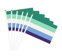 Bandiera da patio con colori vivaci e occhielli in ottone - Bandiera LGBT Pride, Gay Men, cinque strisce, bandiere decorative portatili resistenti allo sbiadimento per giardino esterno