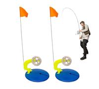 Bandiera da pesca sul ghiaccio,bandiere da pesca invernali | 2 allarmi di ribaltamento per pesca sul ghiaccio,Base di supporto per pesca automatica, attrezzatura di allarme da morso di canna da pesca