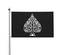 Bandiera da poker con asso di picche, 3x5 piedi, decorazione per esterni, per casa e giardino
