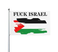 Bandiera da processione, decorazione per esterni e interni, 3x5 piedi, con 2 occhielli, "Fanculo Israele, libera la Palestina, salva Gaza"