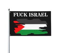 Bandiera da processione, decorazione per esterni e interni, 3x5 piedi, con 2 occhielli, "Fanculo Israele, libera la Palestina, salva Gaza"