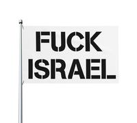 Bandiera da processione, decorazione per esterni e interni, 3x5 piedi, con 2 occhielli, "Fanculo Israele, libera la Palestina, salva Gaza"