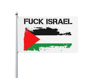 Bandiera da processione, decorazione per esterni e interni, 3x5 piedi, con 2 occhielli, "Fanculo Israele, libera la Palestina, salva Gaza"