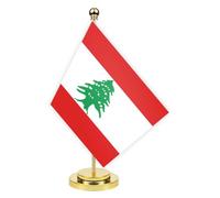 Bandiera da scrivania del Libano, 30 cm, piccolo libanese popolo libanese per esterni, piccola stampa, decorazione per ufficio, casa, tavolo desk Lebanon