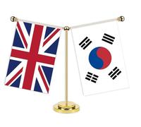 Bandiera da scrivania dell'amicizia britannica della Corea del Sud, 30,5 cm di altezza, piccolo striscione per esterni coreano Gran Bretagna, piccola decorazione con stampa per tavolo da ufficio e