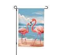 Bandiera da spiaggia con fenicottero 30,5 x 45,7 cm bandiere da esterno verticali a doppia faccia bandiera da giardino grande cartello bandiere per casa cortile esterno bandiera decorativa per prato