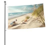 Bandiera da spiaggia con stampa su entrambi i lati, 6 x 90 cm, bandiera da giardino, bandiera da cortile per esterni, bandiere per vacanze, banner regalo con occhielli sfondo fotografico per interni